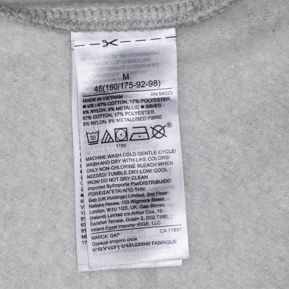 GAP  Grey Fleece Mock neck Long Sleeve  Sweatshirt Dress Size M - Picture 8 of 11